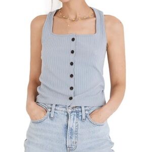 Madewell rib button front crop tank